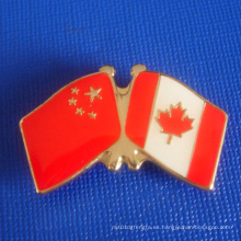 Insignia de la bandera del esmalte, bandera de Chainese y canadiense (GZHY-LP-019)